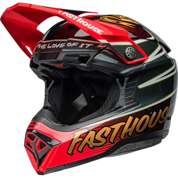 bell moto-10 spherical fasthouse ditd 24 casco da motocross nero rosso xl