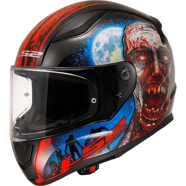 ls2 ff353 rapid ii zombie casco nero rosso blu m