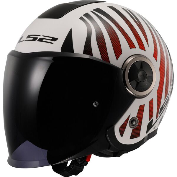 ls2 of620 classy cool casco jet bianco rosso l