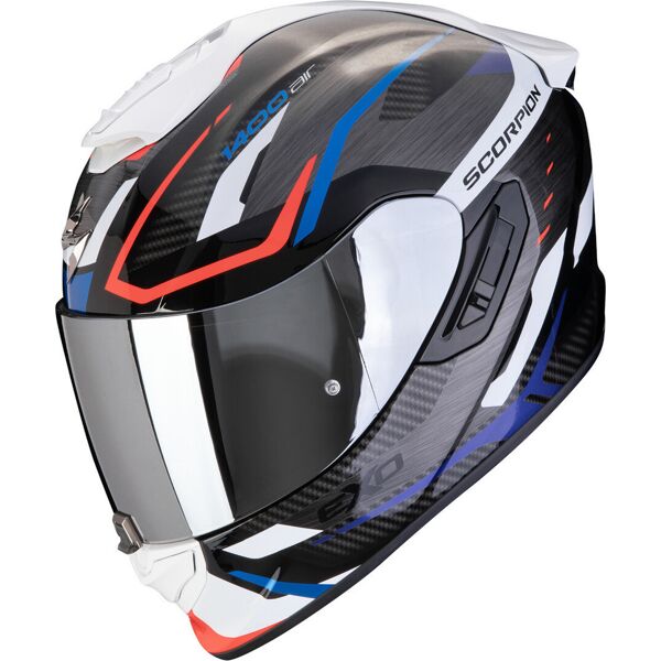 scorpion exo-1400 evo 2 air accord casco nero bianco blu m