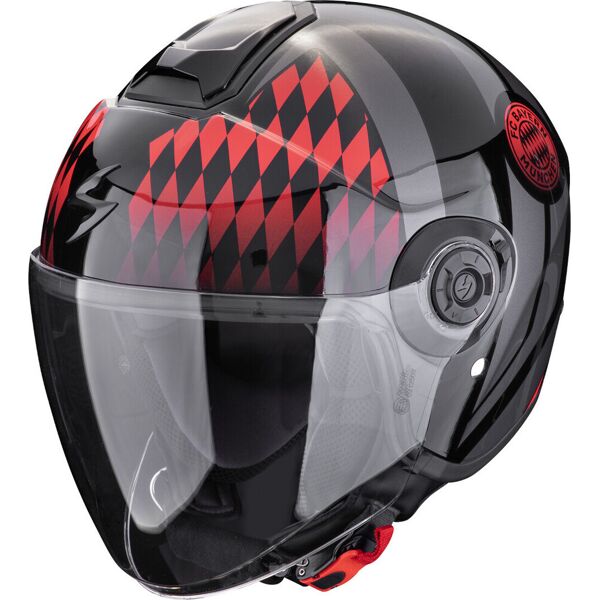 scorpion exo city ii fc bayern casco jet nero grigio rosso l