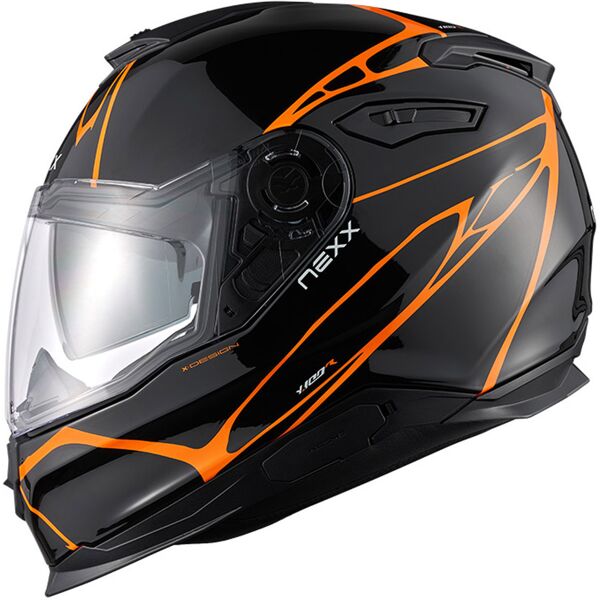 nexx y.100 b-side casco nero arancione 2xl