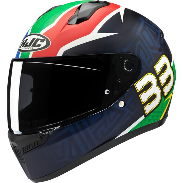 hjc c10 bb33 casco rosso verde blu xl