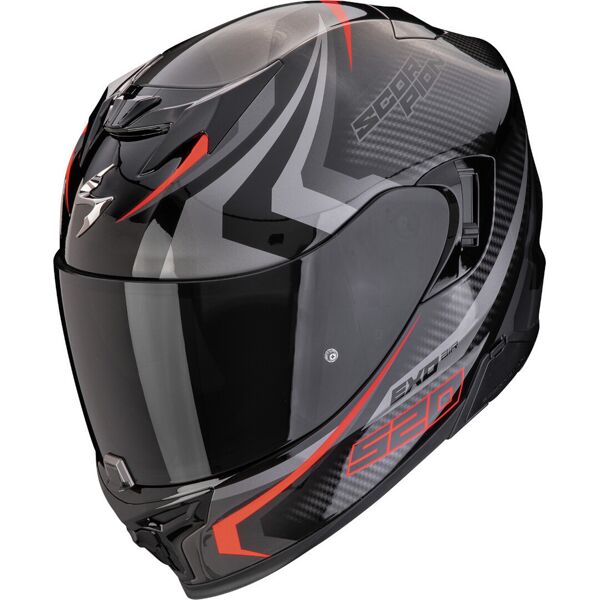 scorpion exo-520 evo air terra casco nero rosso argento l