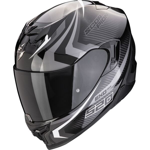 scorpion exo-520 evo air terra casco nero bianco argento xs