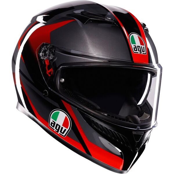 agv k3 striga casco nero grigio rosso 2xl