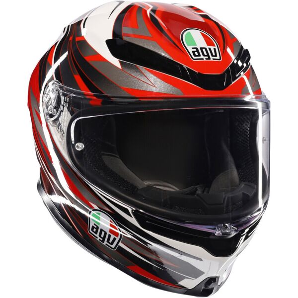 agv k6 s reeval casco grigio bianco rosso 2xl