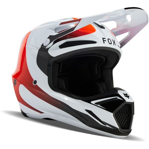 fox v3 magnetic mips casco da motocross bianco arancione m