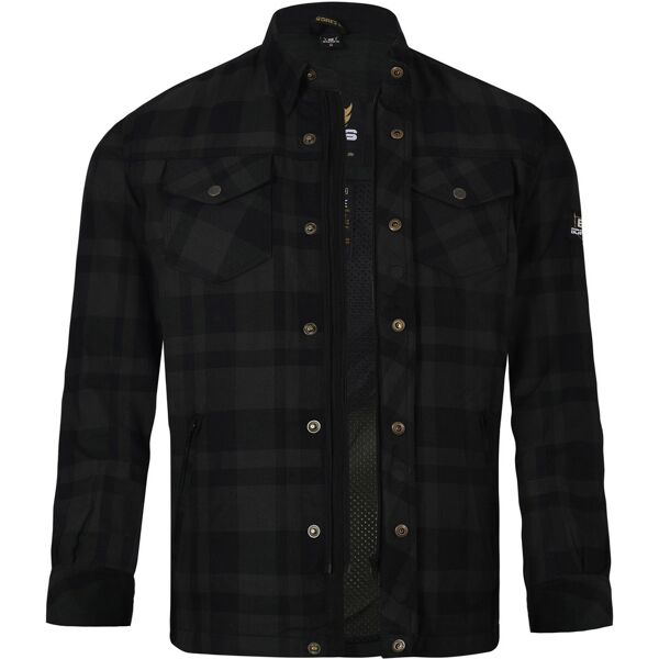 bores lumberjack basic camicia da moto nero grigio m