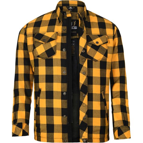 bores lumberjack basic camicia da moto nero giallo 5xl