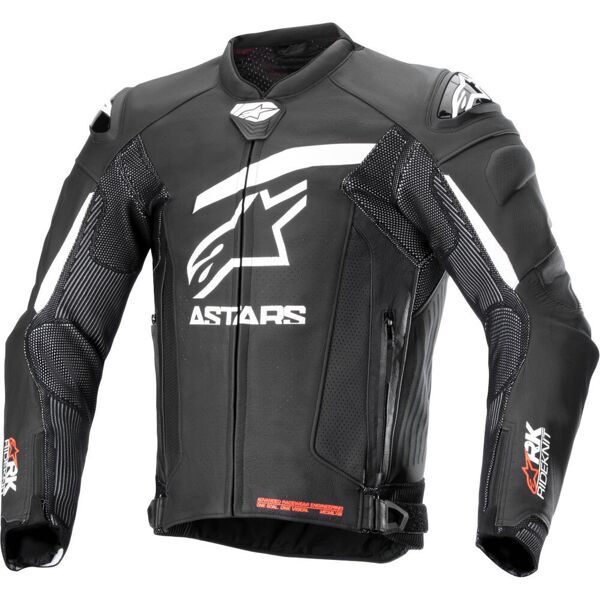 alpinestars gp plus r v4 rideknit giacca in pelle moto traforata nero bianco 54