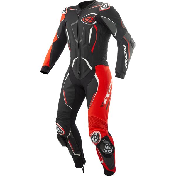 ixon demonio tuta in pelle da moto di un pezzo nero bianco rosso 4xl