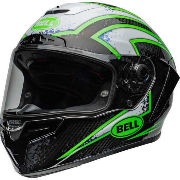 bell race star dlx flex xenon casco nero verde argento s