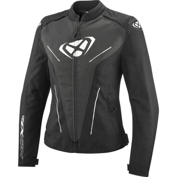 ixon prodigy impermeabile ladies motocycle giacca in tessuto nero bianco 2xl