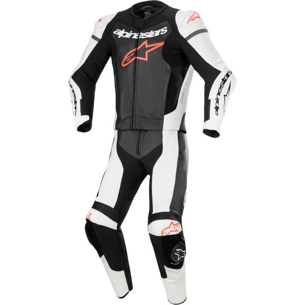 alpinestars gp force lurv traforato due pezzi tuta in pelle moto nero bianco rosso 58