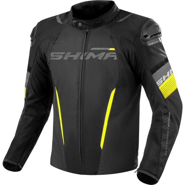 shima solid 2.0 impermeabile moto tessile giacca nero giallo 3xl