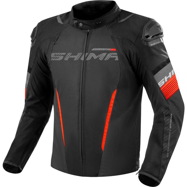 shima solid 2.0 impermeabile moto tessile giacca nero rosso 3xl