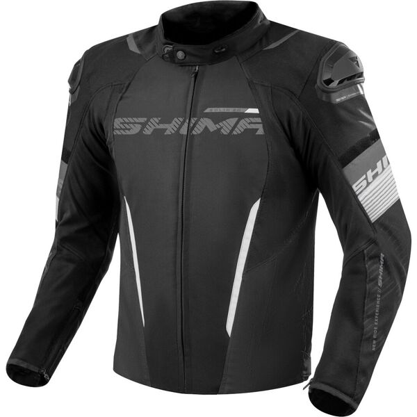 shima solid 2.0 impermeabile moto tessile giacca nero bianco 3xl