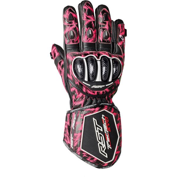 rst tractech evo 4 ltd. dazzle pink guanti da moto traforati nero rosa s