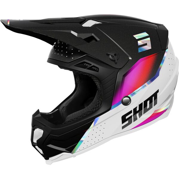 shot core honor casco da motocross bianco rosa verde blu porpora giallo xl