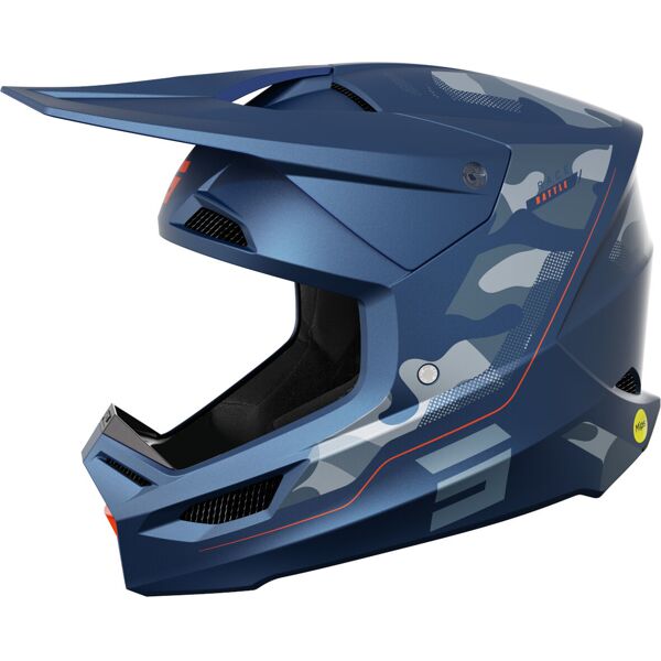 shot race battle casco da motocross blu m