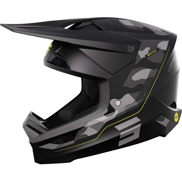 shot race battle casco da motocross nero giallo 2xl