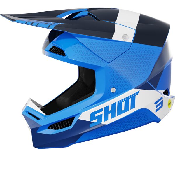 shot race ridge casco da motocross nero bianco blu s