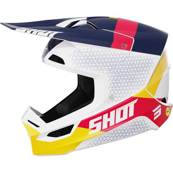 shot race ridge casco da motocross nero bianco giallo xl