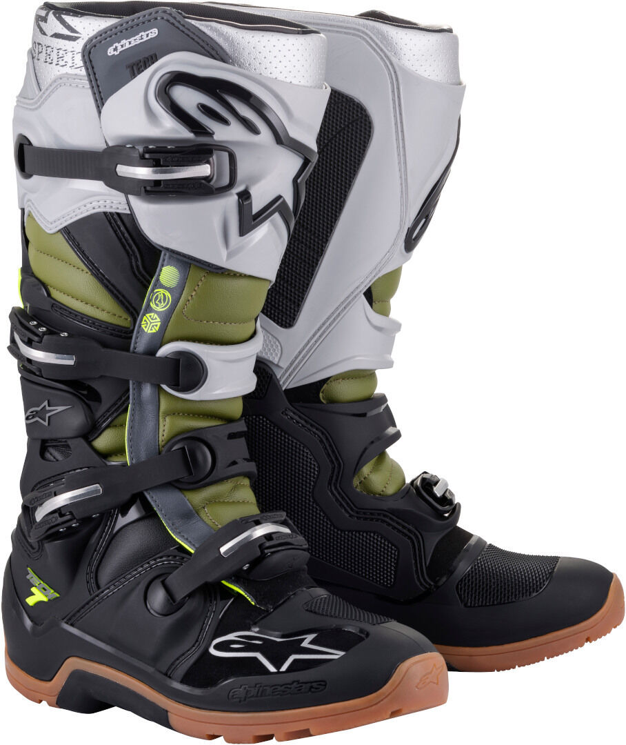 alpinestars tech 7 enduro stivali moto nero argento 48