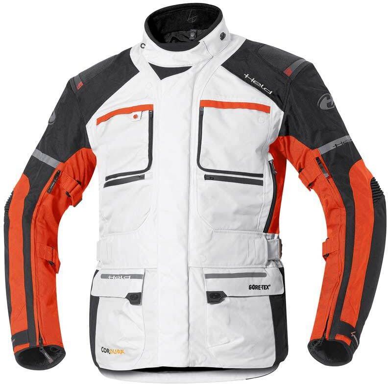 held carese ii giacca tessile moto donna e uomo grigio arancione s