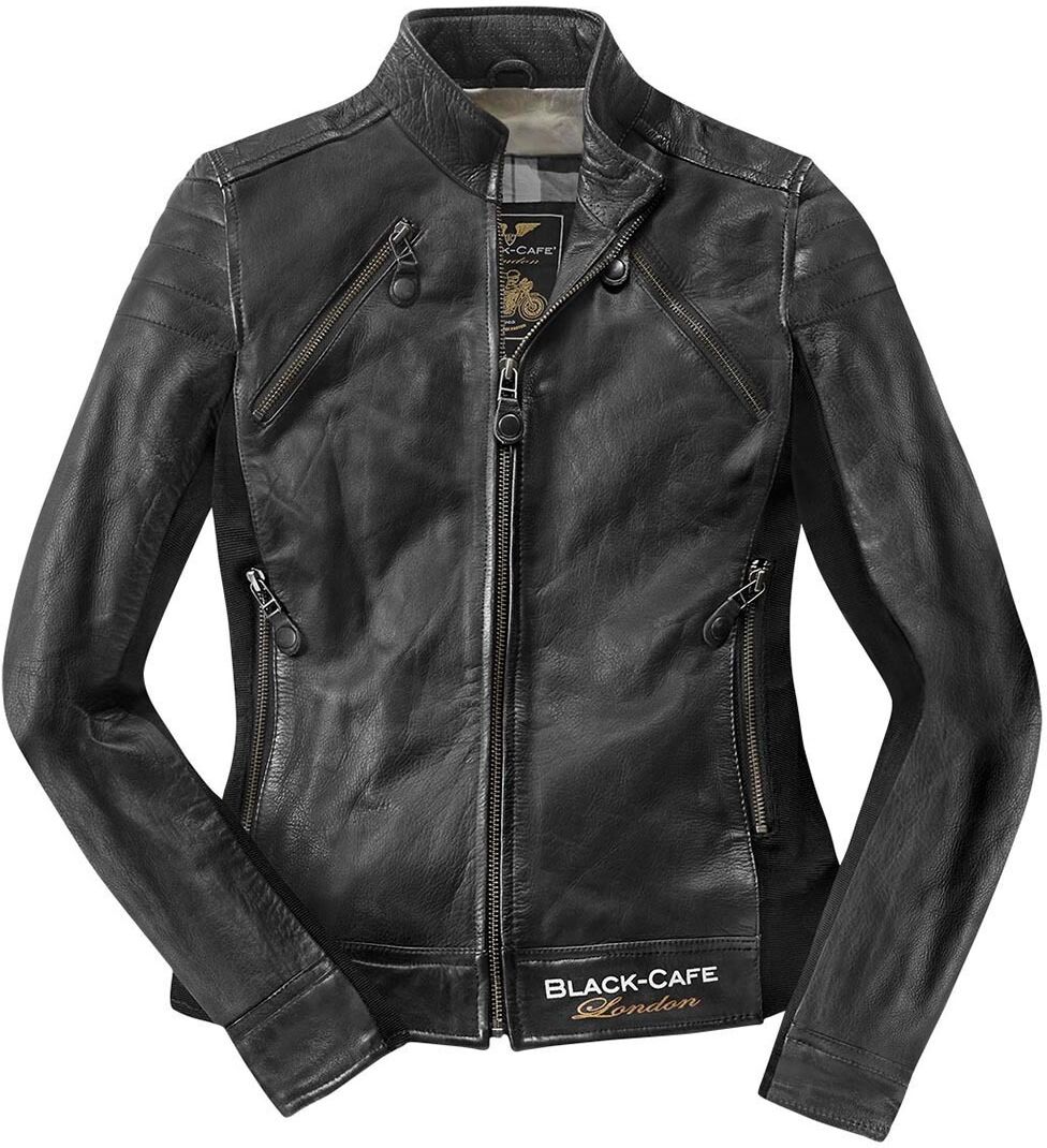 black-cafe london semnan giacca donna in pelle moto nero m