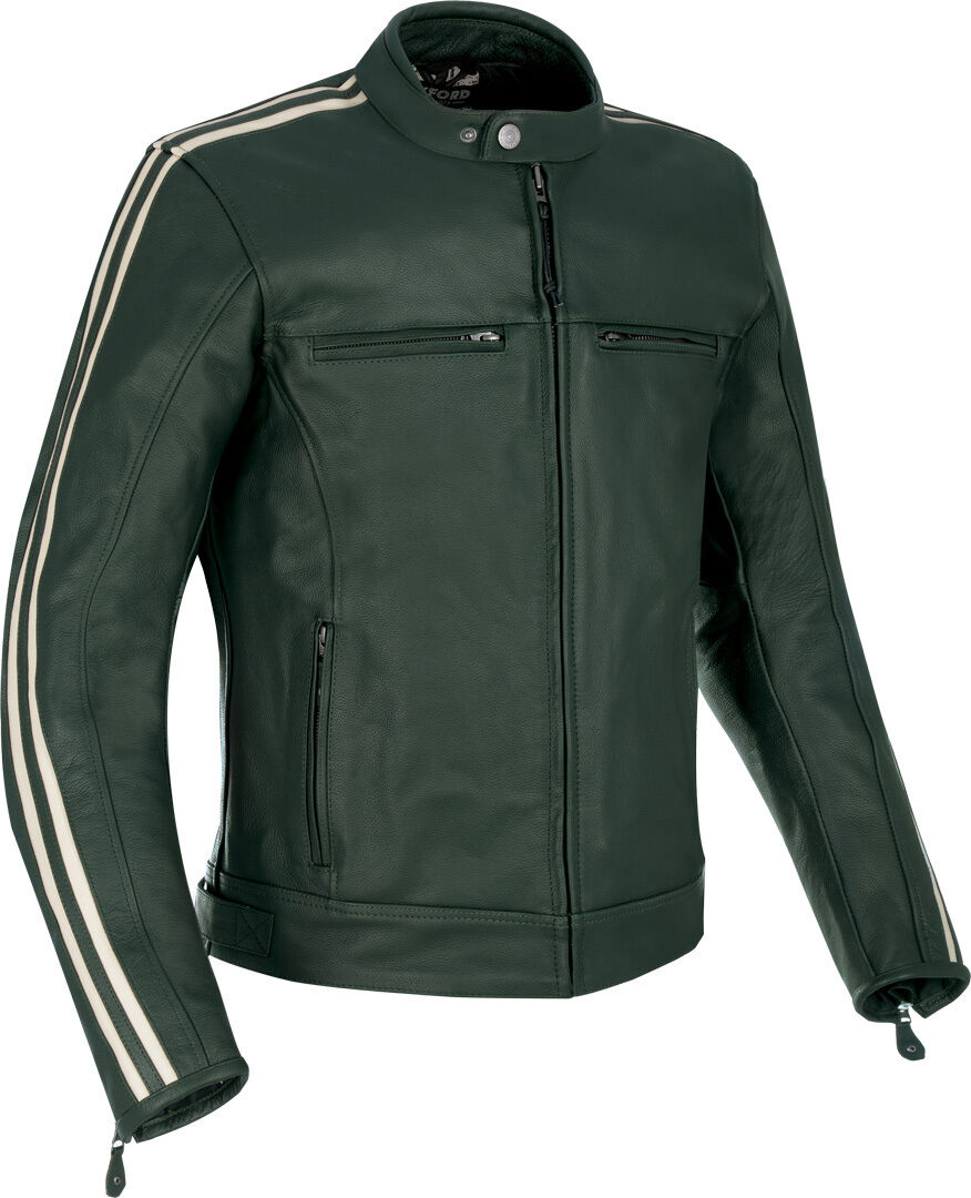 oxford bladon giacca in pelle motociclistica verde 3xl