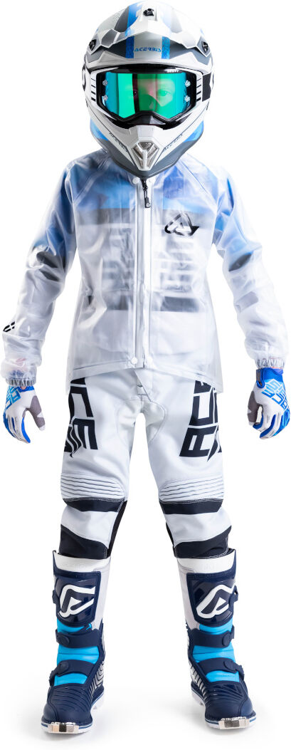 acerbis transparent 3.0 giacca pioggia per bambini bianco 2xl