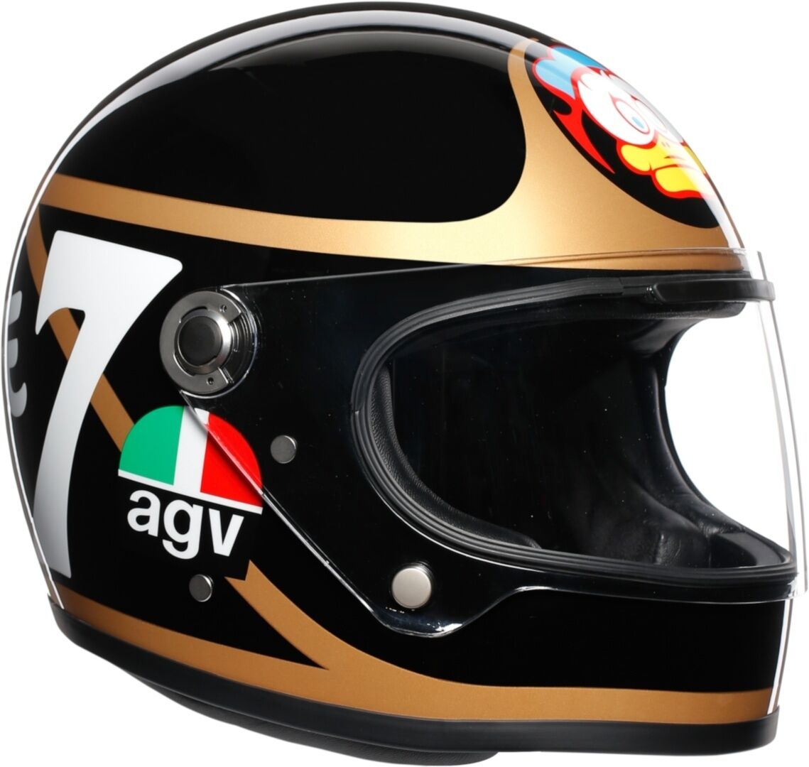 agv legends x3000 barry sheene casco nero bianco oro m