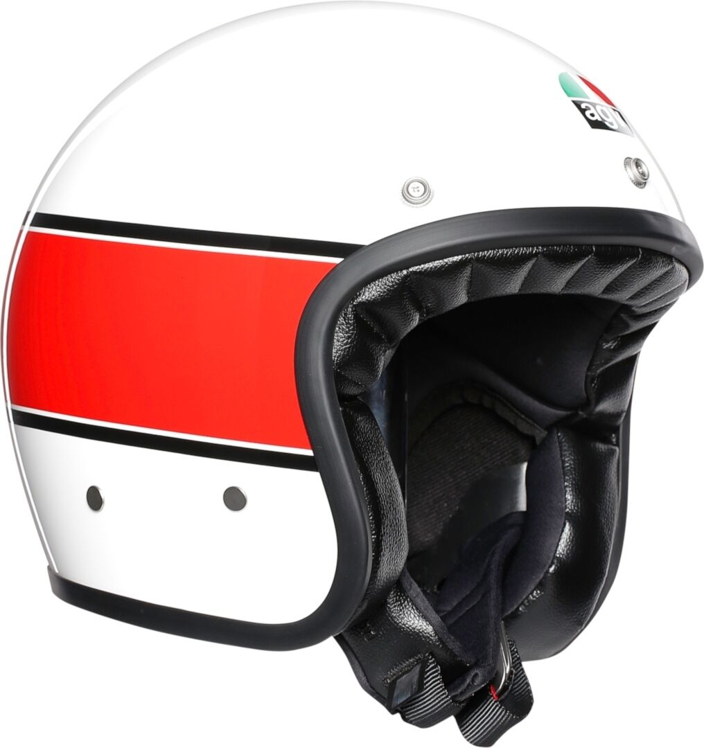 agv x70 mono 73 casco jet bianco rosso xs