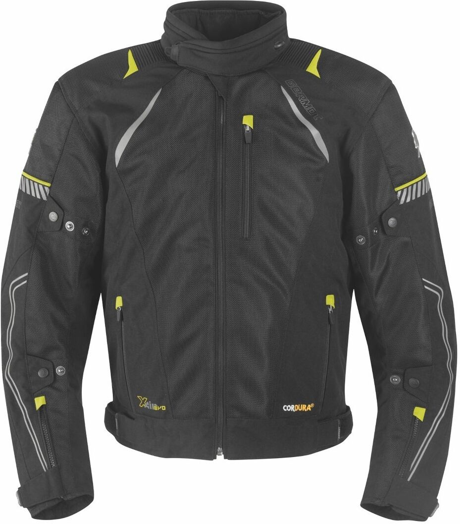 germot x-air evo pro giacca moto in tessuto nero giallo 7xl