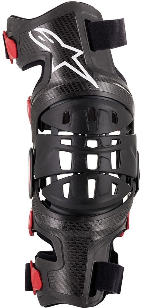 alpinestars bionic-10 carbon protettore del ginocchio destra nero rosso xl 2xl