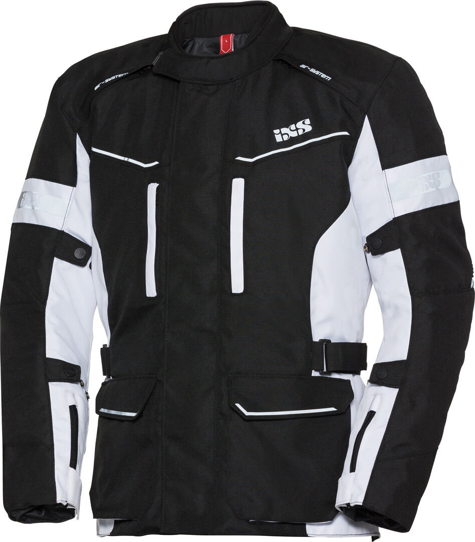 ixs tour evans-st giacca moto in tessuto nero bianco xs