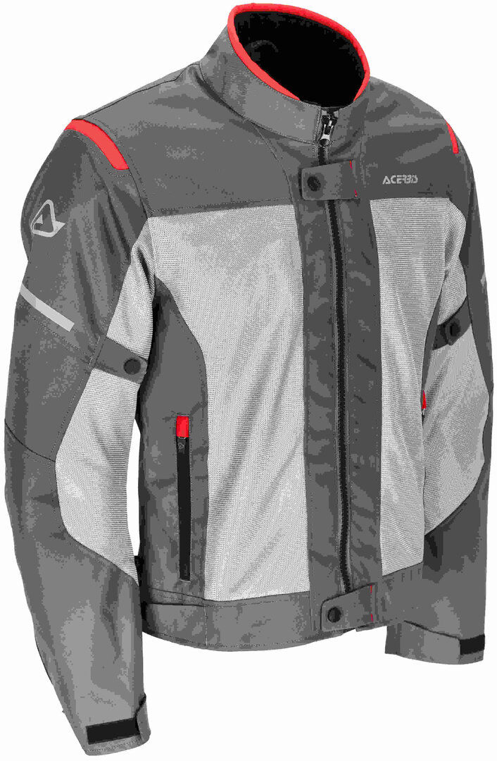 acerbis ramsey vented giacca tessile moto grigio rosso xl
