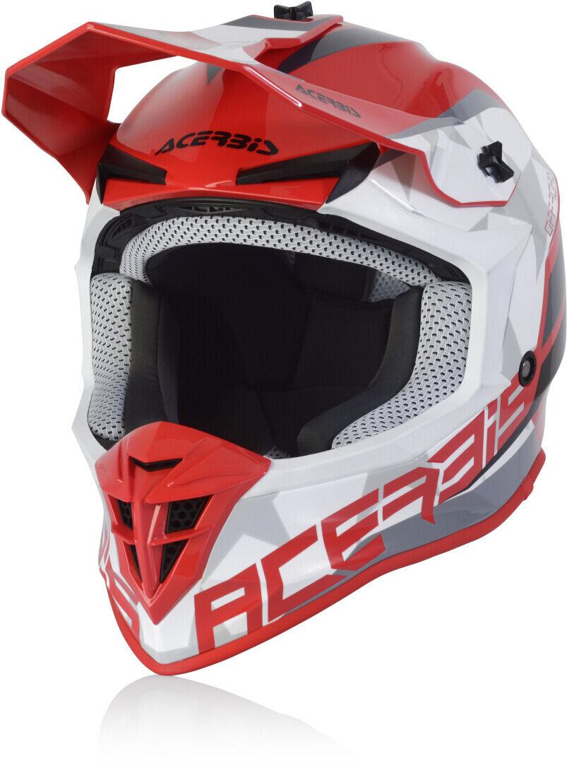 acerbis linear casco motocross bianco rosso xs