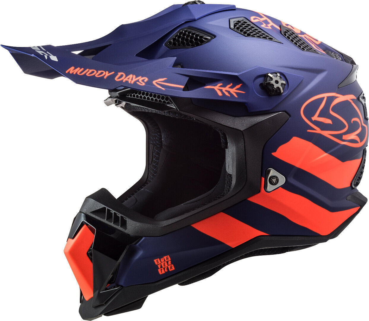 ls2 mx700 subverter evo cargo casco motocross blu l