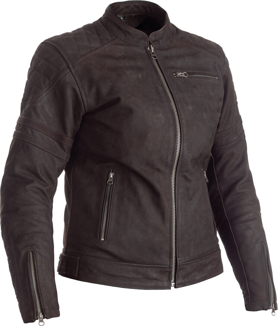 rst ripley ladies motorcycle leather jacket giacca donna moto in pelle marrone m