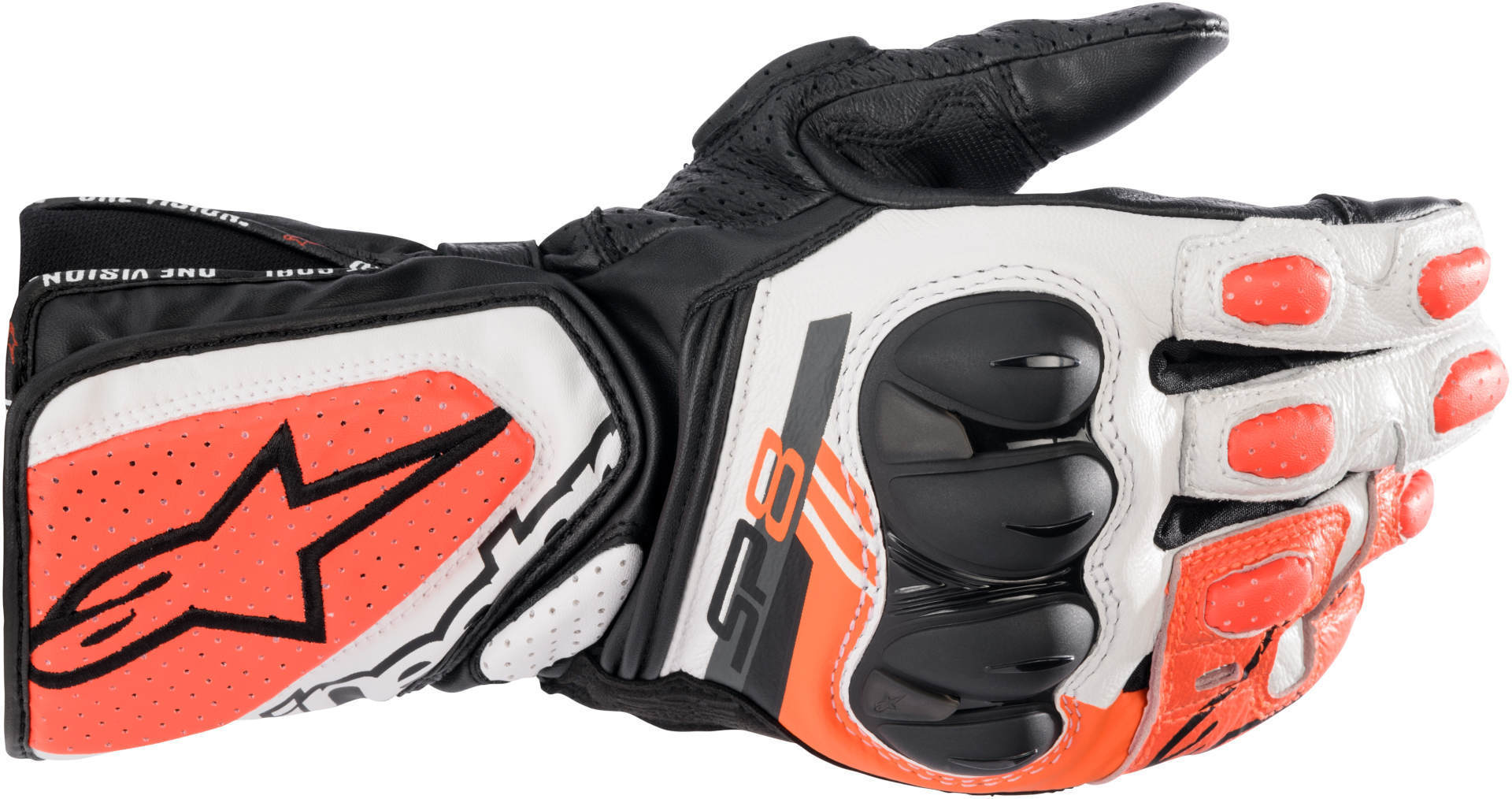 alpinestars sp-8 v3 guanti da moto nero bianco rosso l