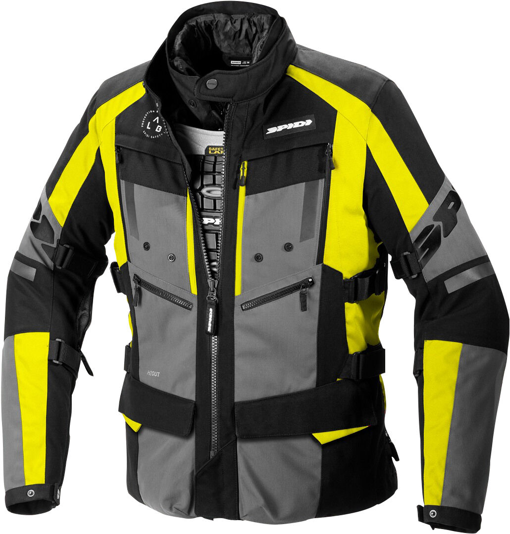 spidi 4 season evo h2out giacca tessile moto nero giallo xl