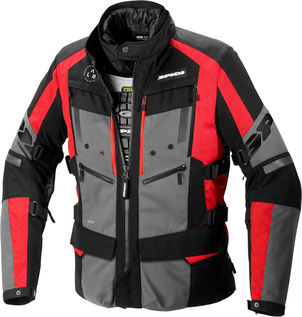 spidi 4 season evo h2out giacca tessile moto nero rosso 3xl