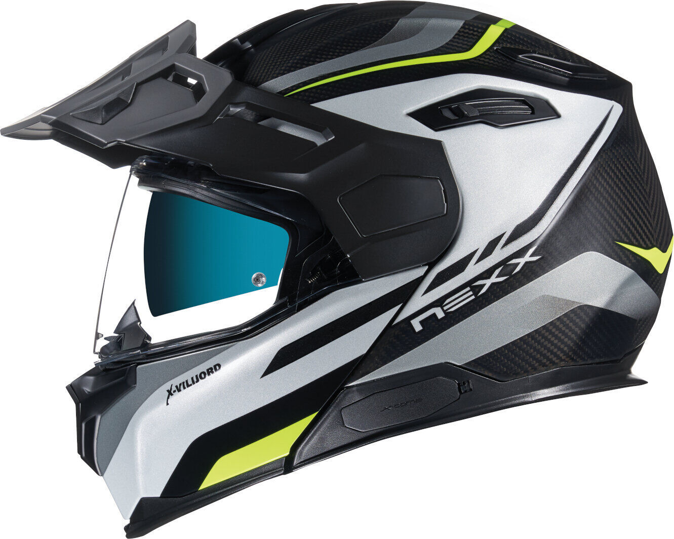 nexx x.vilijord hiker casco nero bianco giallo xs