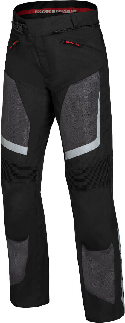 ixs gerona-air 1.0 pantaloni tessili moto nero grigio rosso l