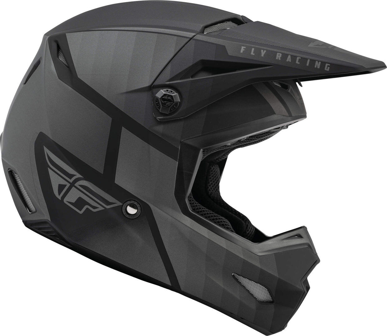 fly racing kinetic drift casco motocross nero grigio 2xl