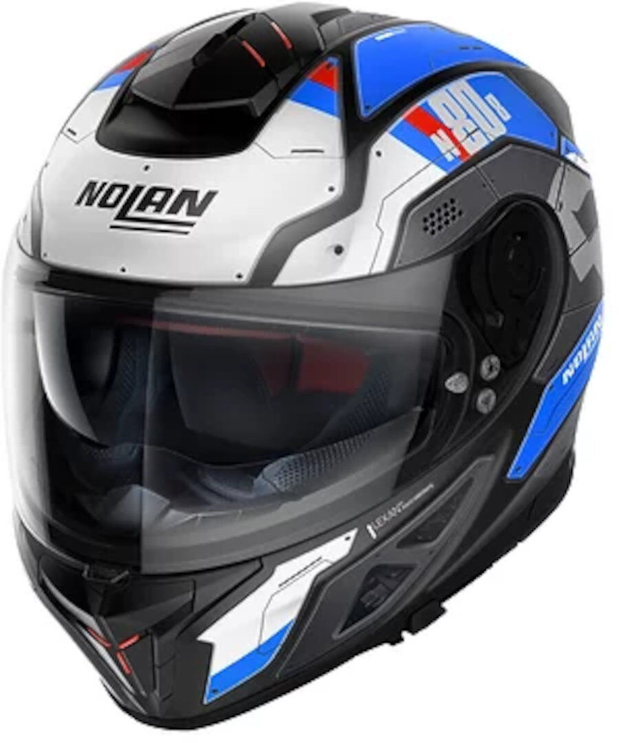 nolan n80-8 starscream n-com casco nero bianco blu s