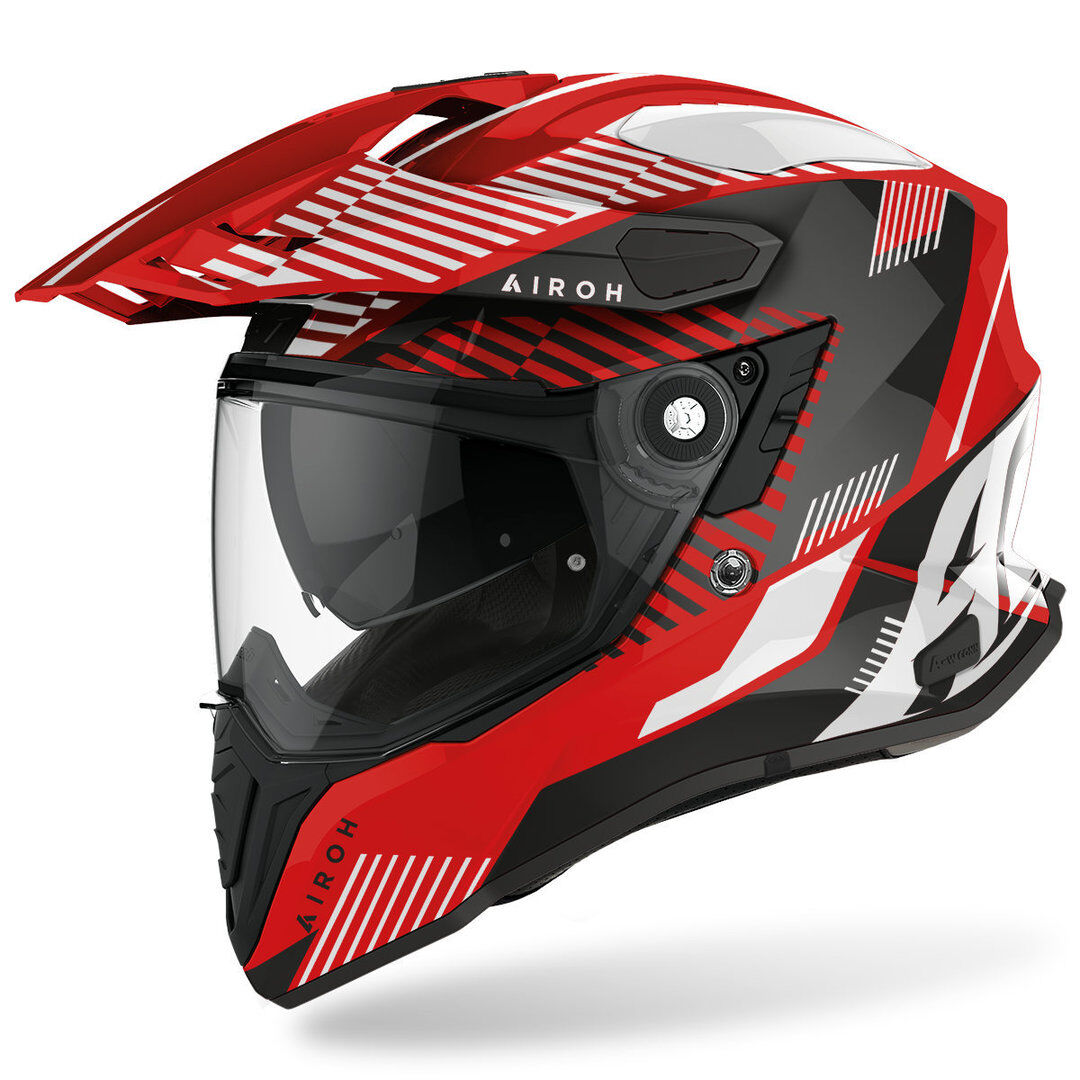 airoh commander boost casco motocross nero bianco rosso s